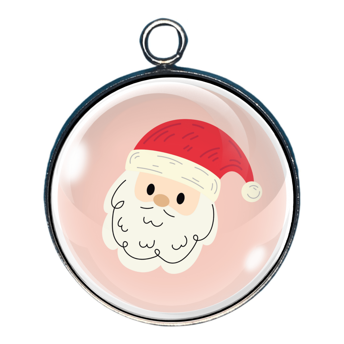 Christmas charm with Santa Claus face on blush background