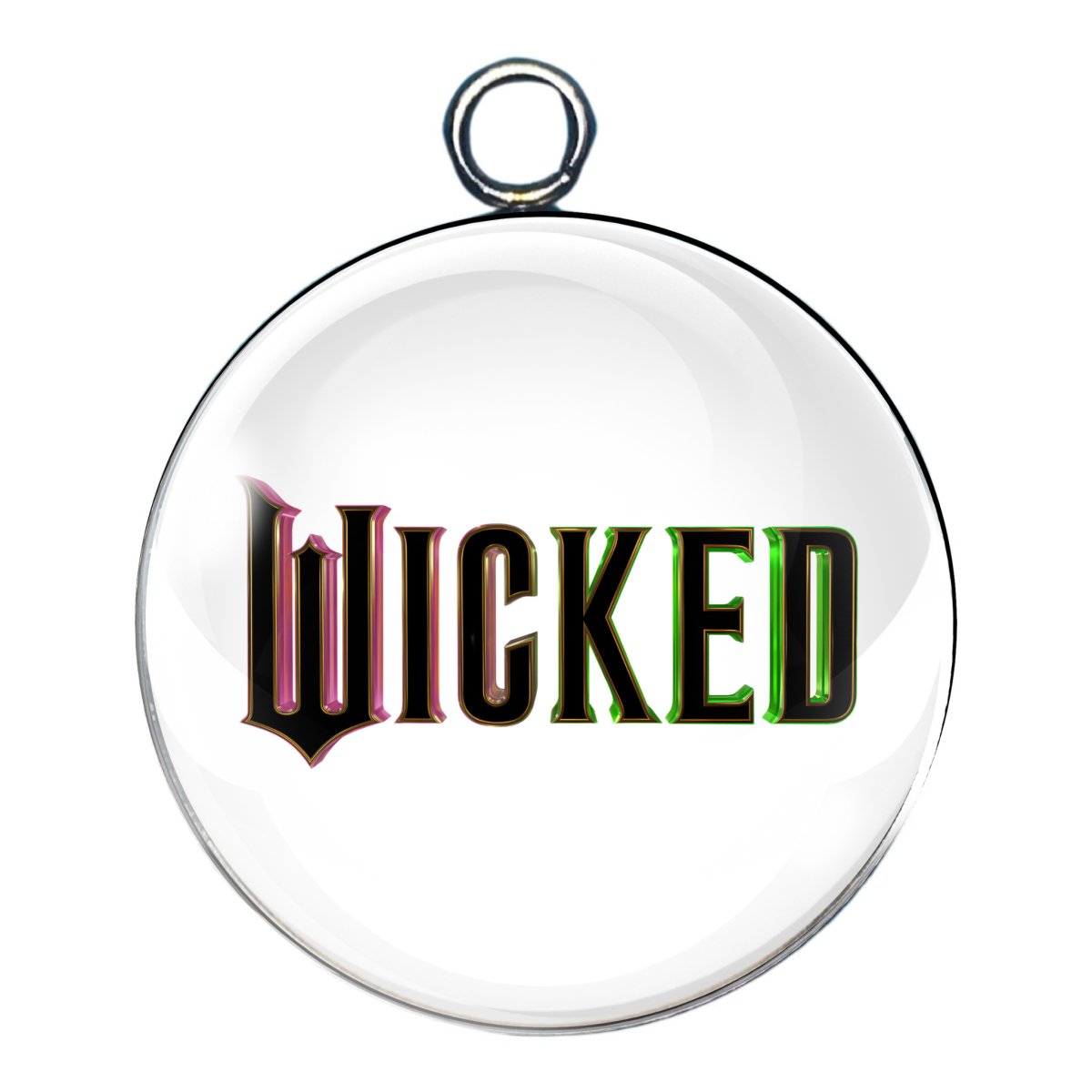 wicked glass cabochon charm