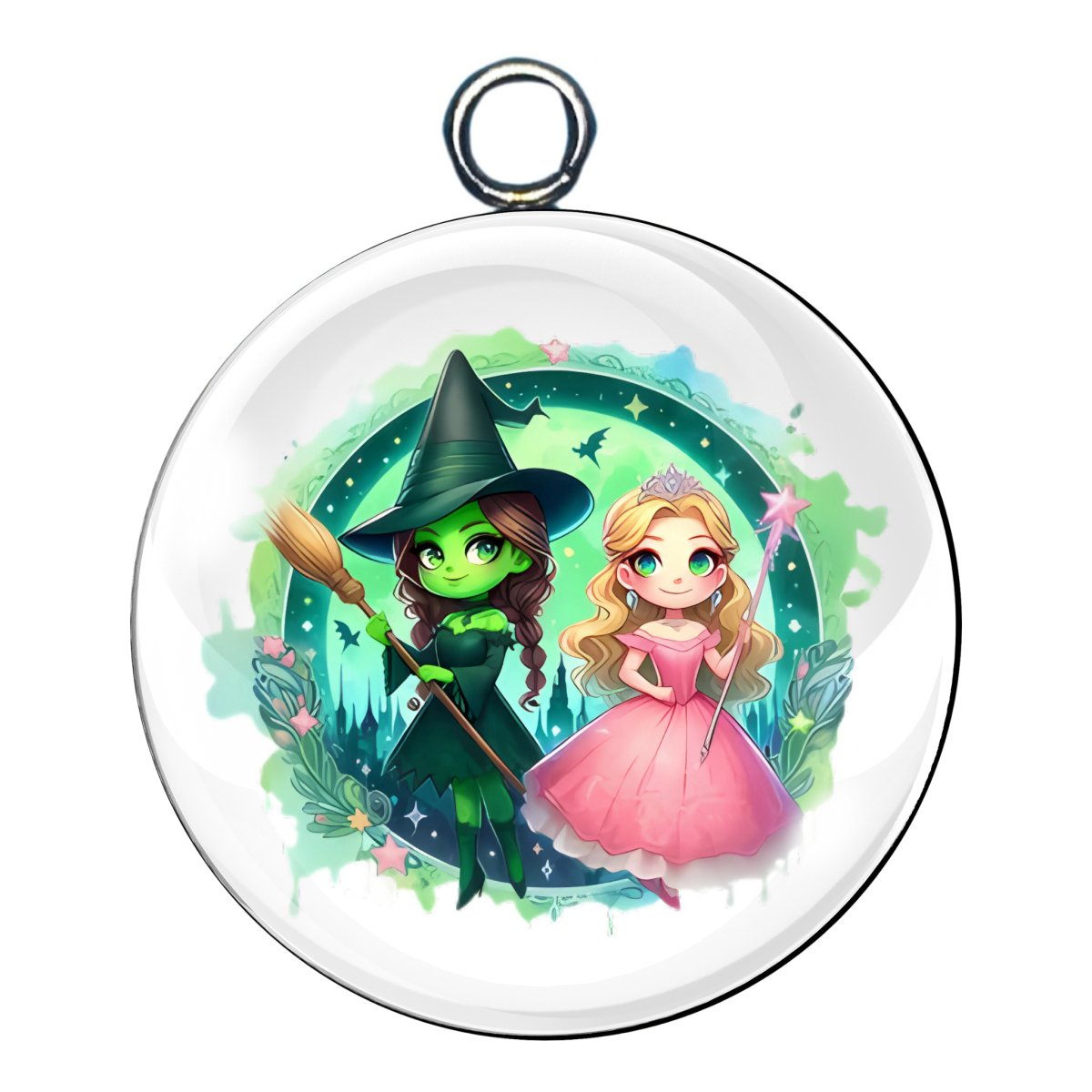 wicked glass cabochon charm