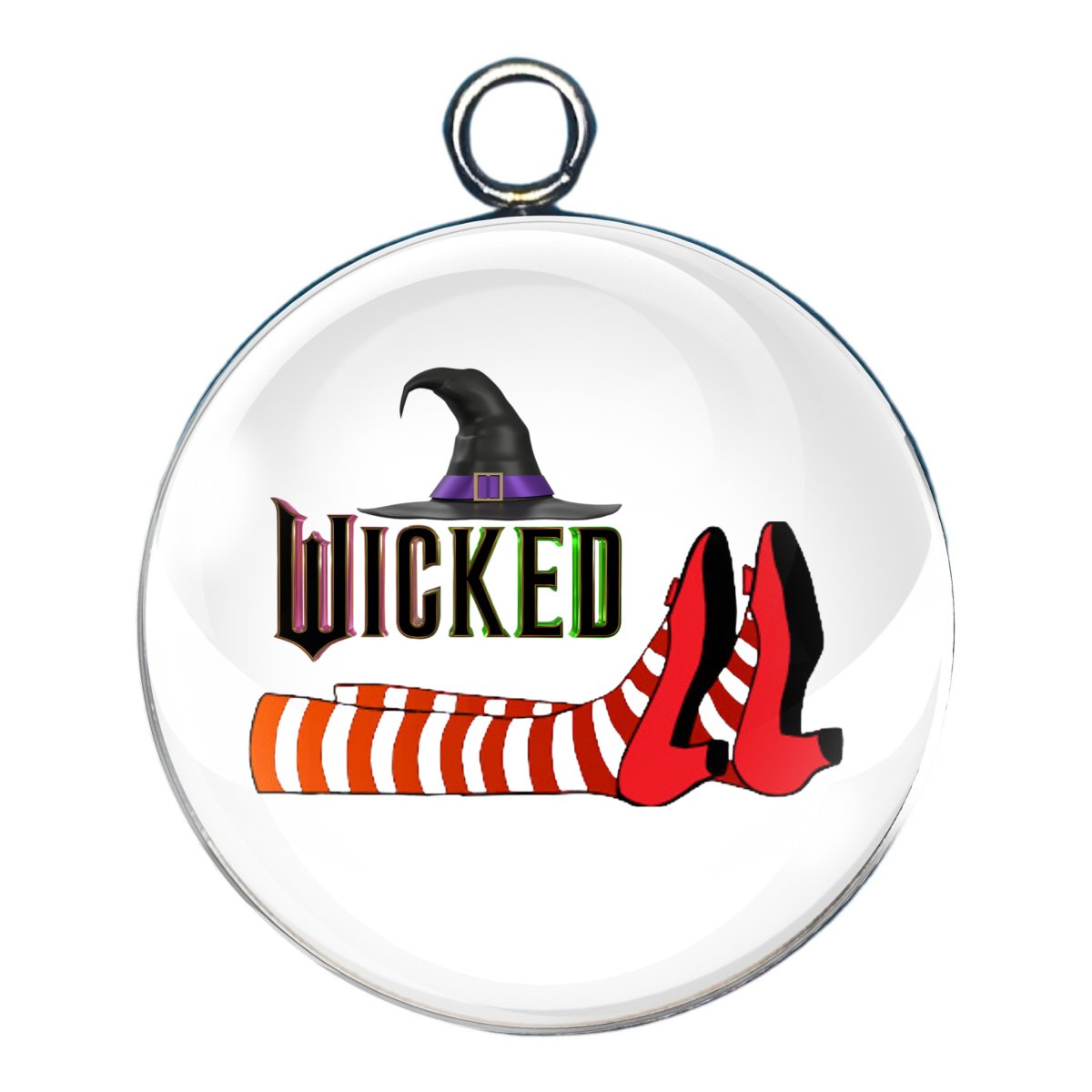 wicked glass cabochon charm