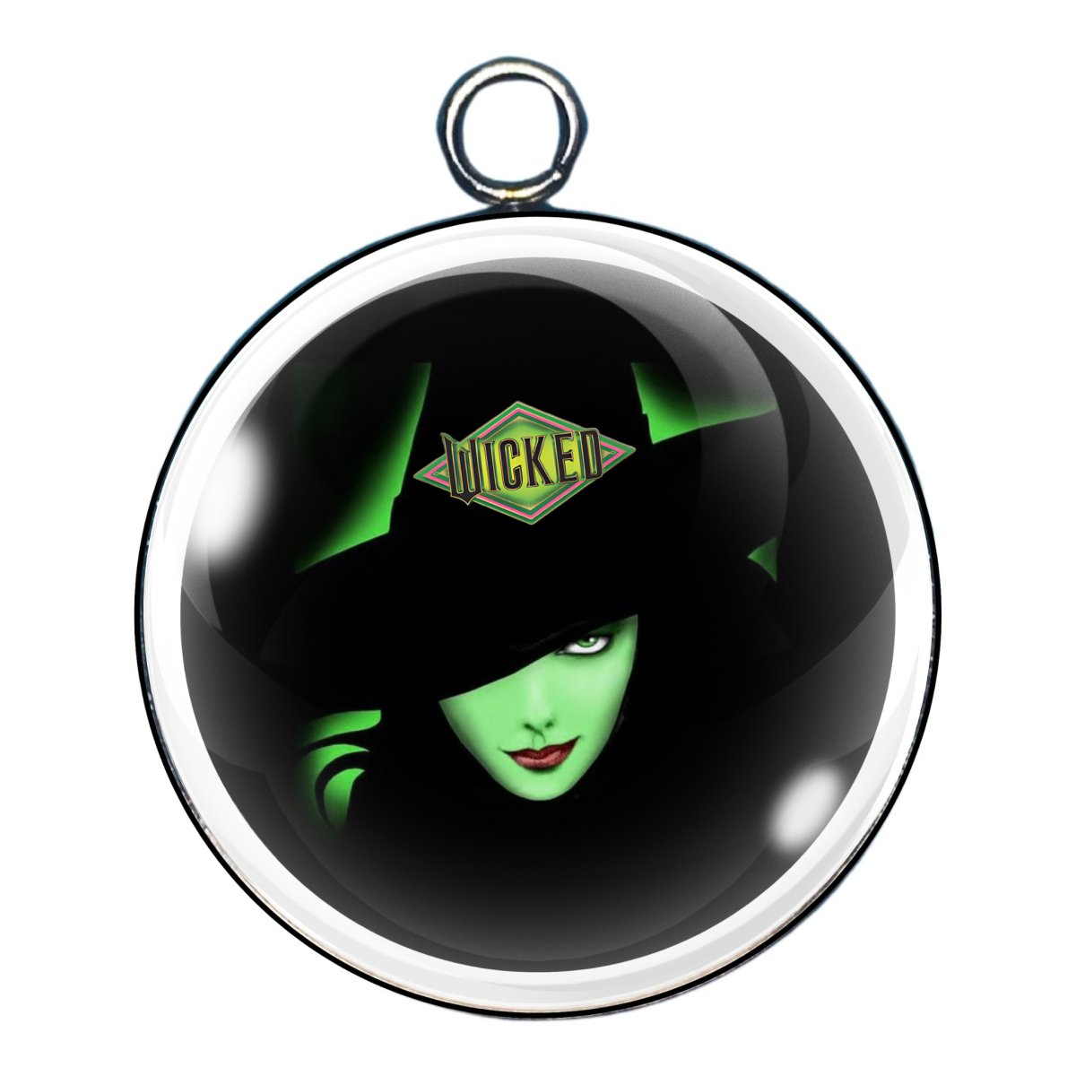 wicked glass cabochon charm