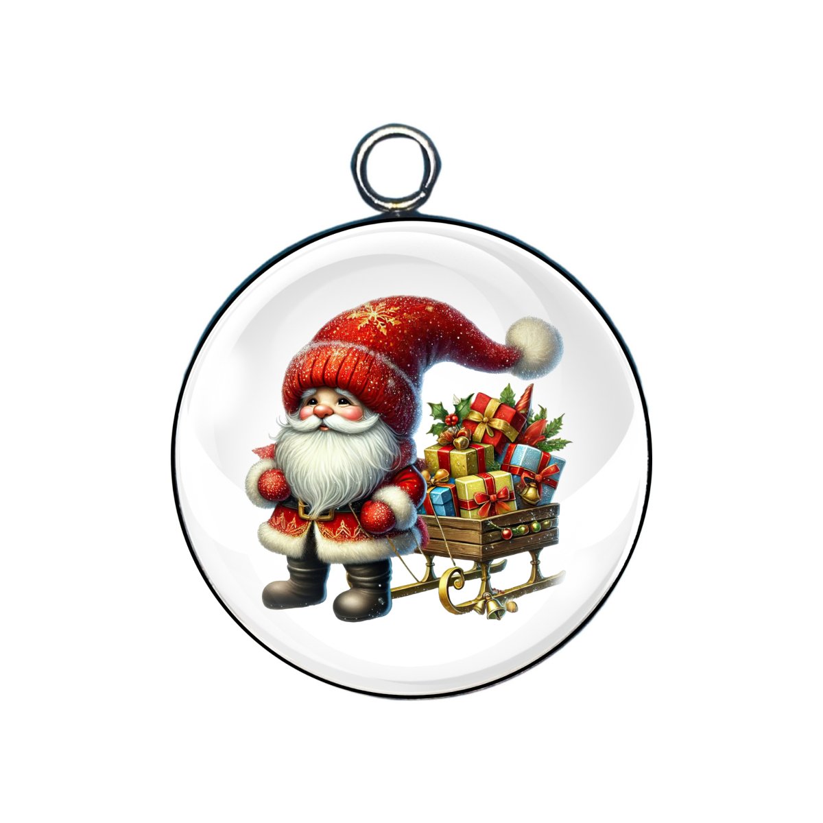 Winter Gnomes Glass Cabochon Charms