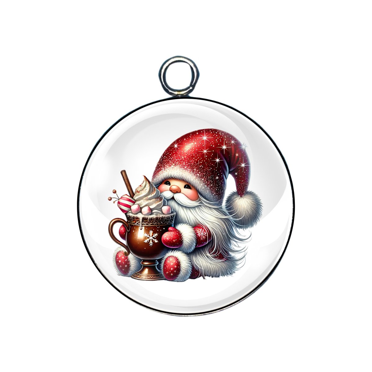 Winter Gnomes Glass Cabochon Charms
