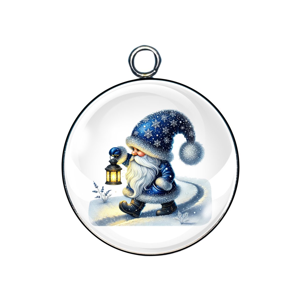 Winter Gnomes Glass Cabochon Charms