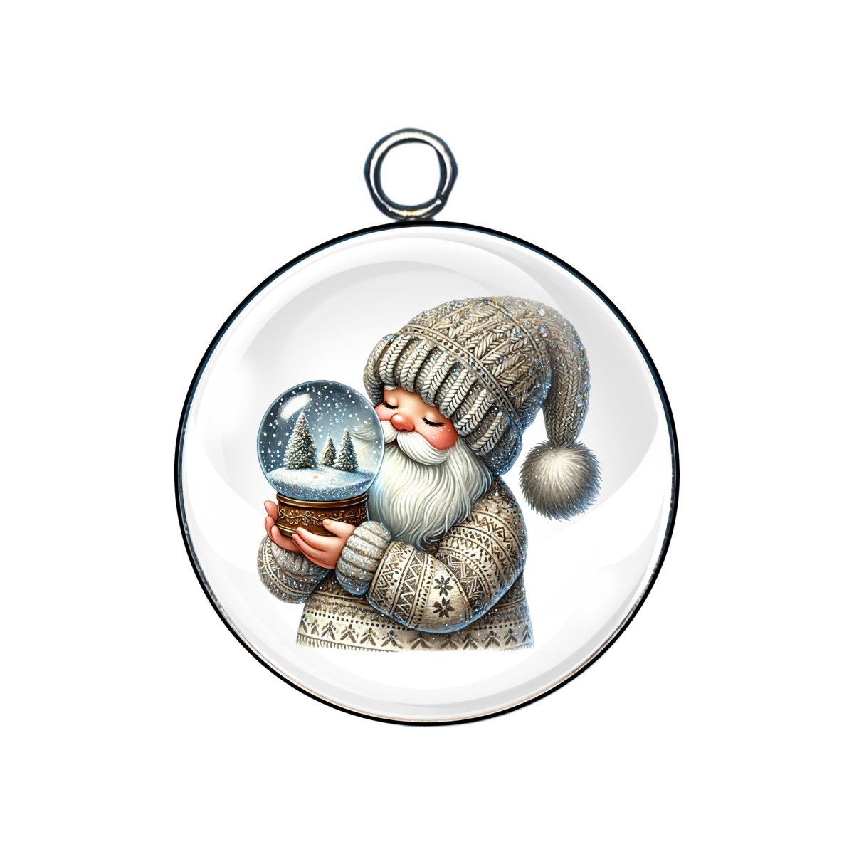 Winter Gnomes Glass Cabochon Charms
