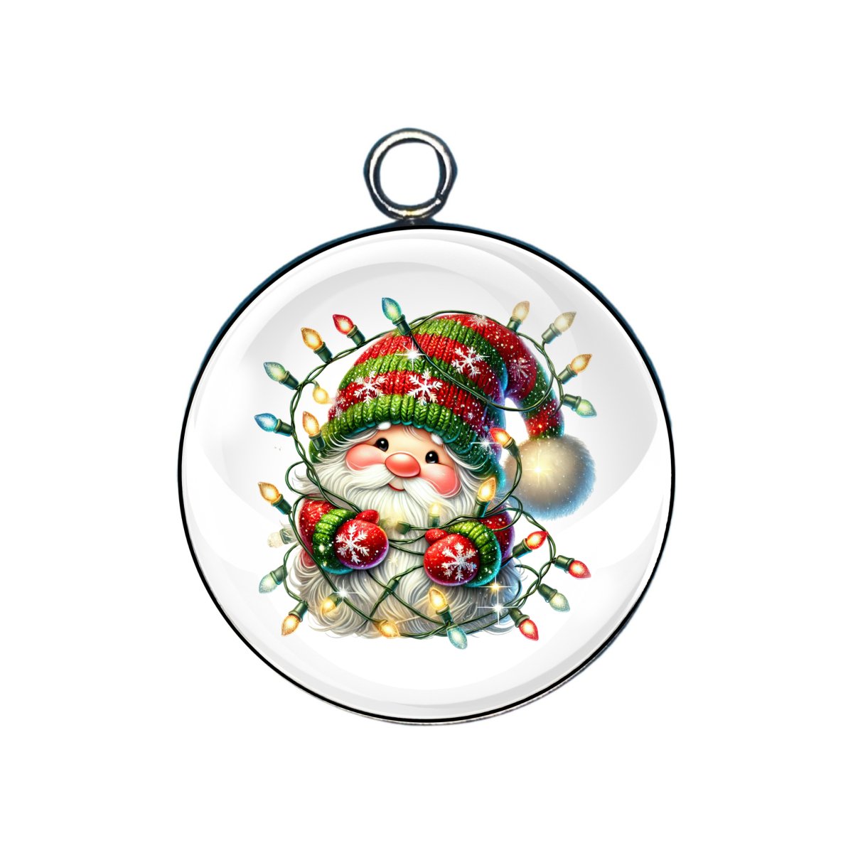 Winter Gnomes Glass Cabochon Charms