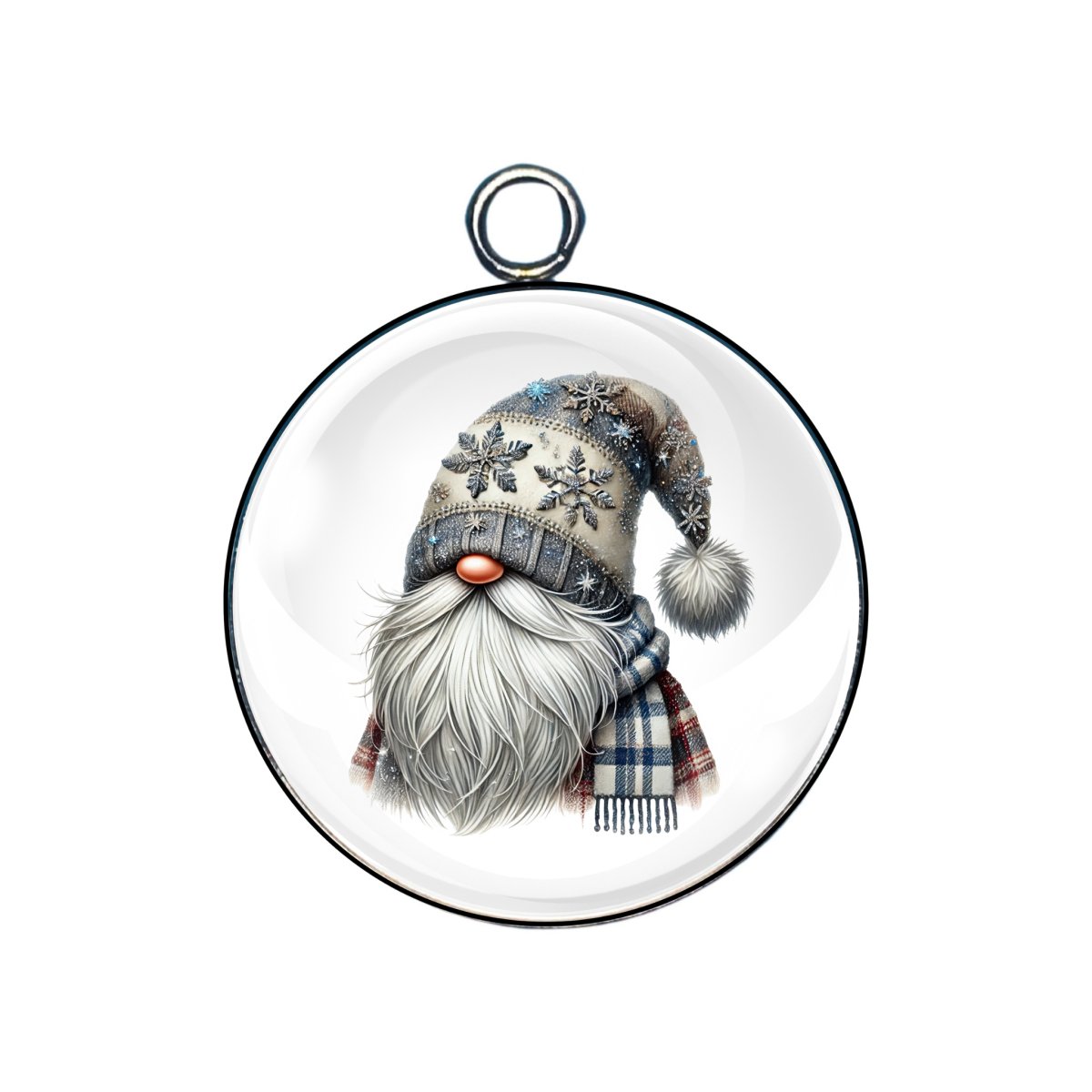 Winter Gnomes Glass Cabochon Charms