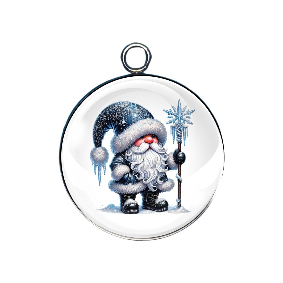 Winter Gnomes Glass Cabochon Charms