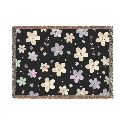 Woven Blanket - Retro Flowers