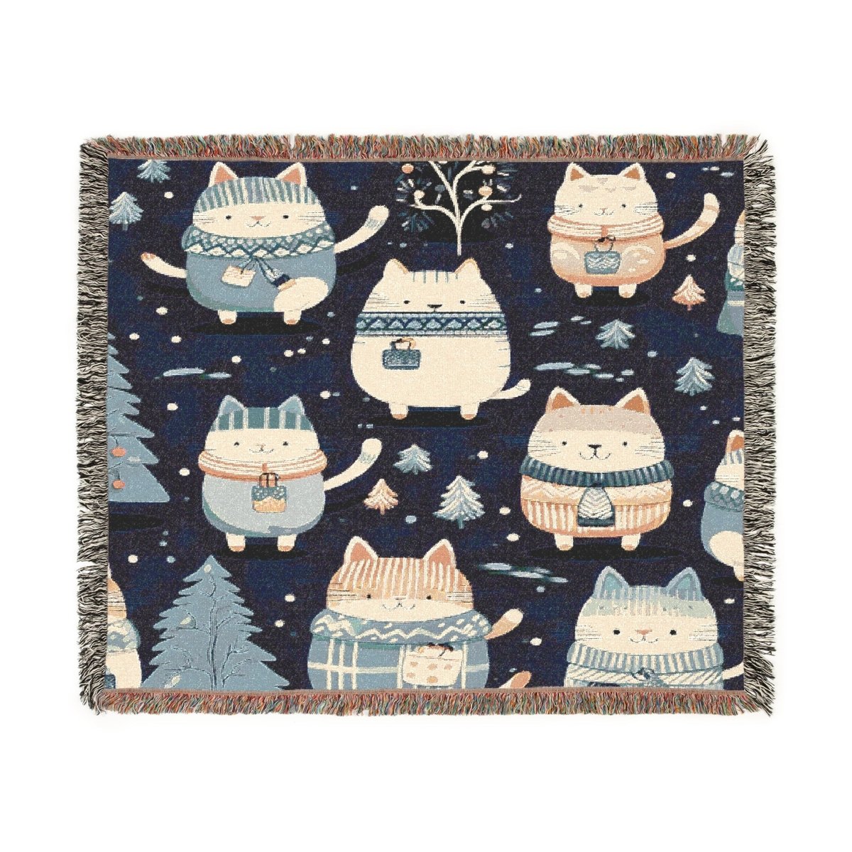 Woven Blanket - Winter Cats