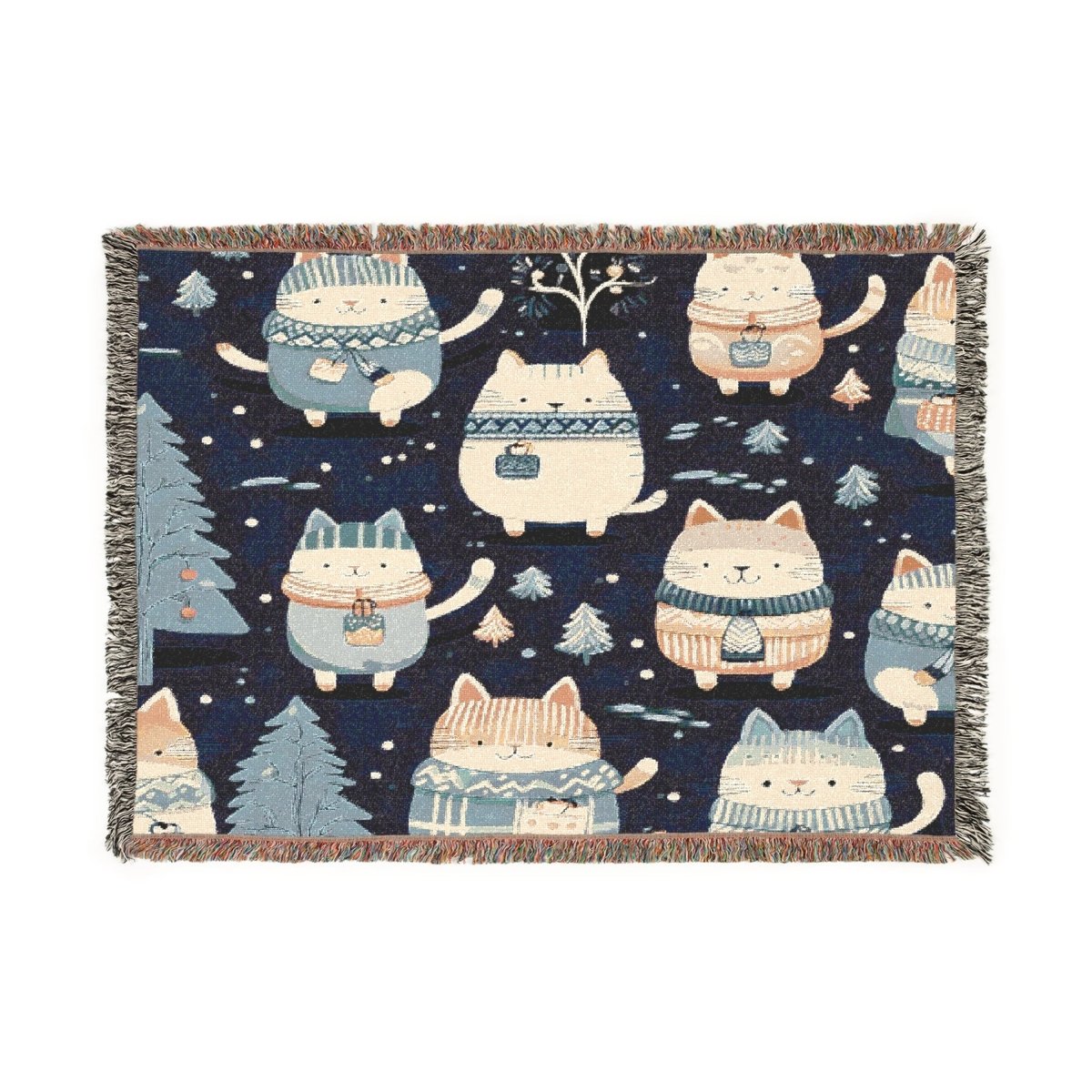 Woven Blanket - Winter Cats