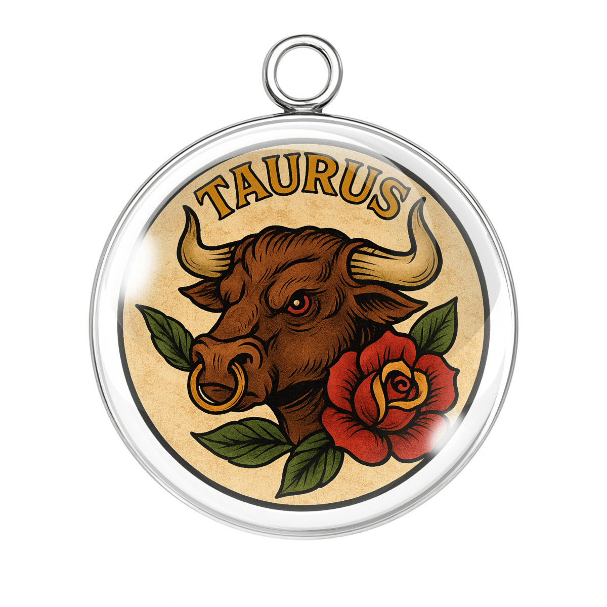 Zodiac Tattoo Charms – Bold, Celestial Astrology Cabochon Pendants