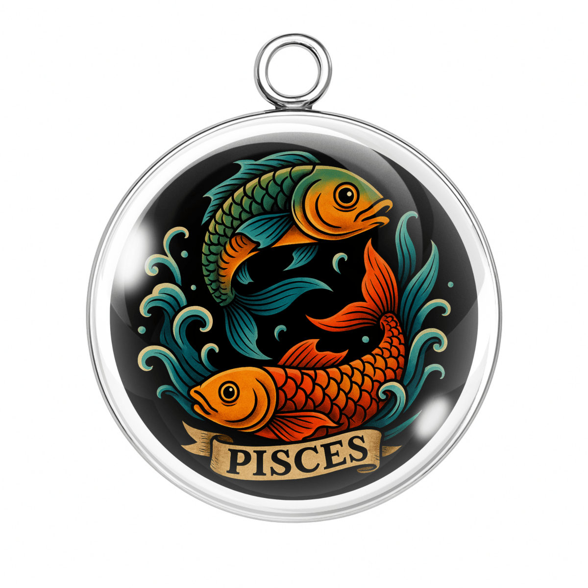 Zodiac Tattoo Charms – Bold, Celestial Astrology Cabochon Pendants