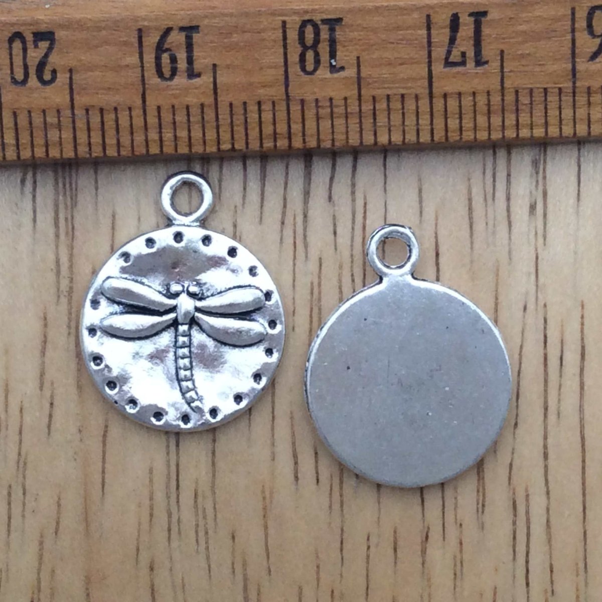 2 tibetan silver dragonfly charms