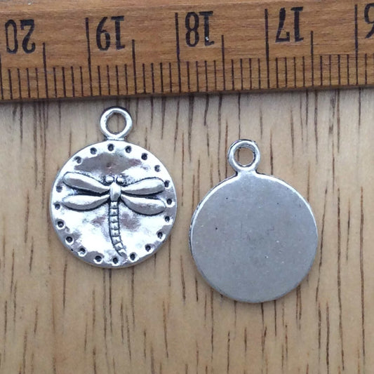 2 tibetan silver dragonfly charms