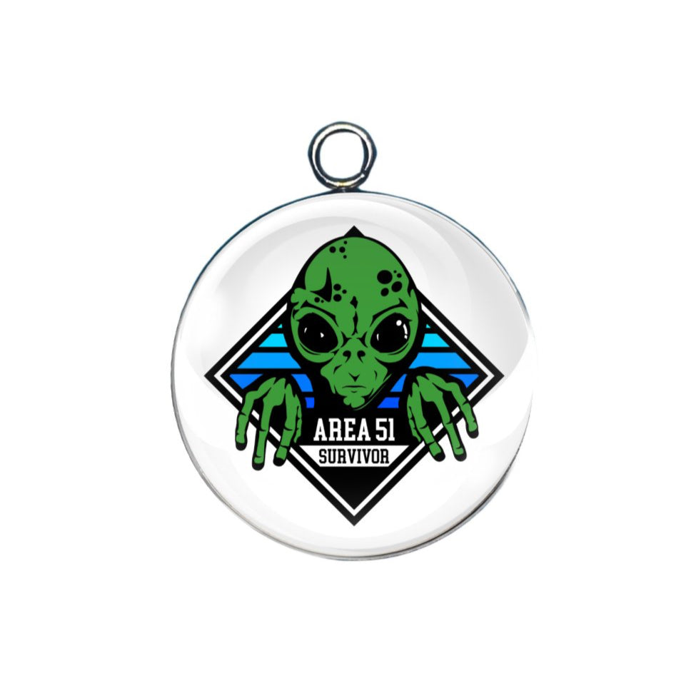 Area 51  Aliens glass cabochon charm