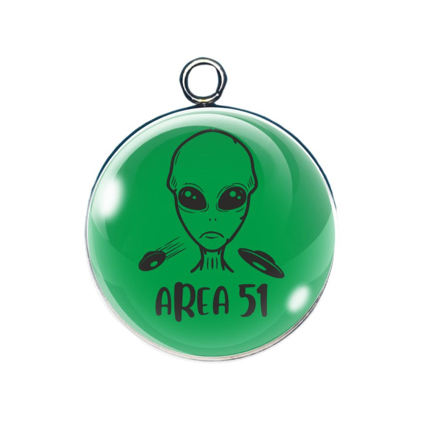 Area 51  Aliens glass cabochon charm