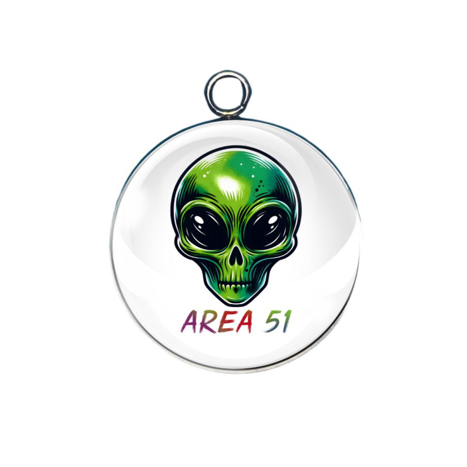 Area 51  Aliens glass cabochon charm