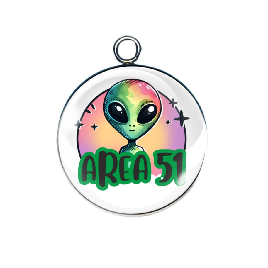 Area 51  Aliens glass cabochon charm