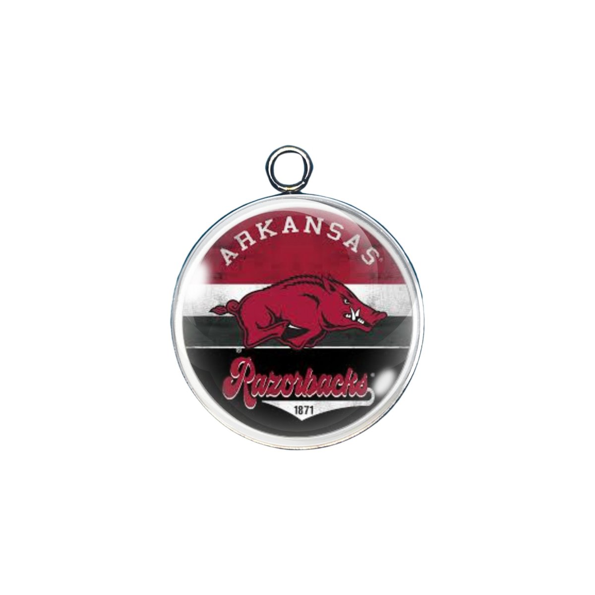 arkansas Razorbacks glass cabochon charm