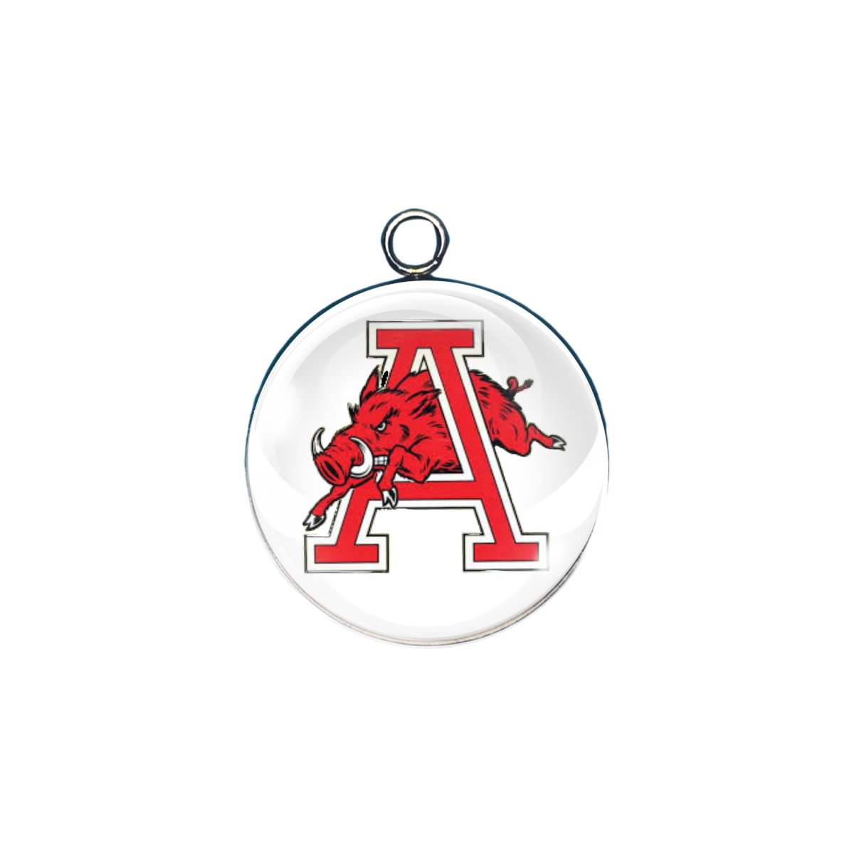 arkansas Razorbacks glass cabochon charm