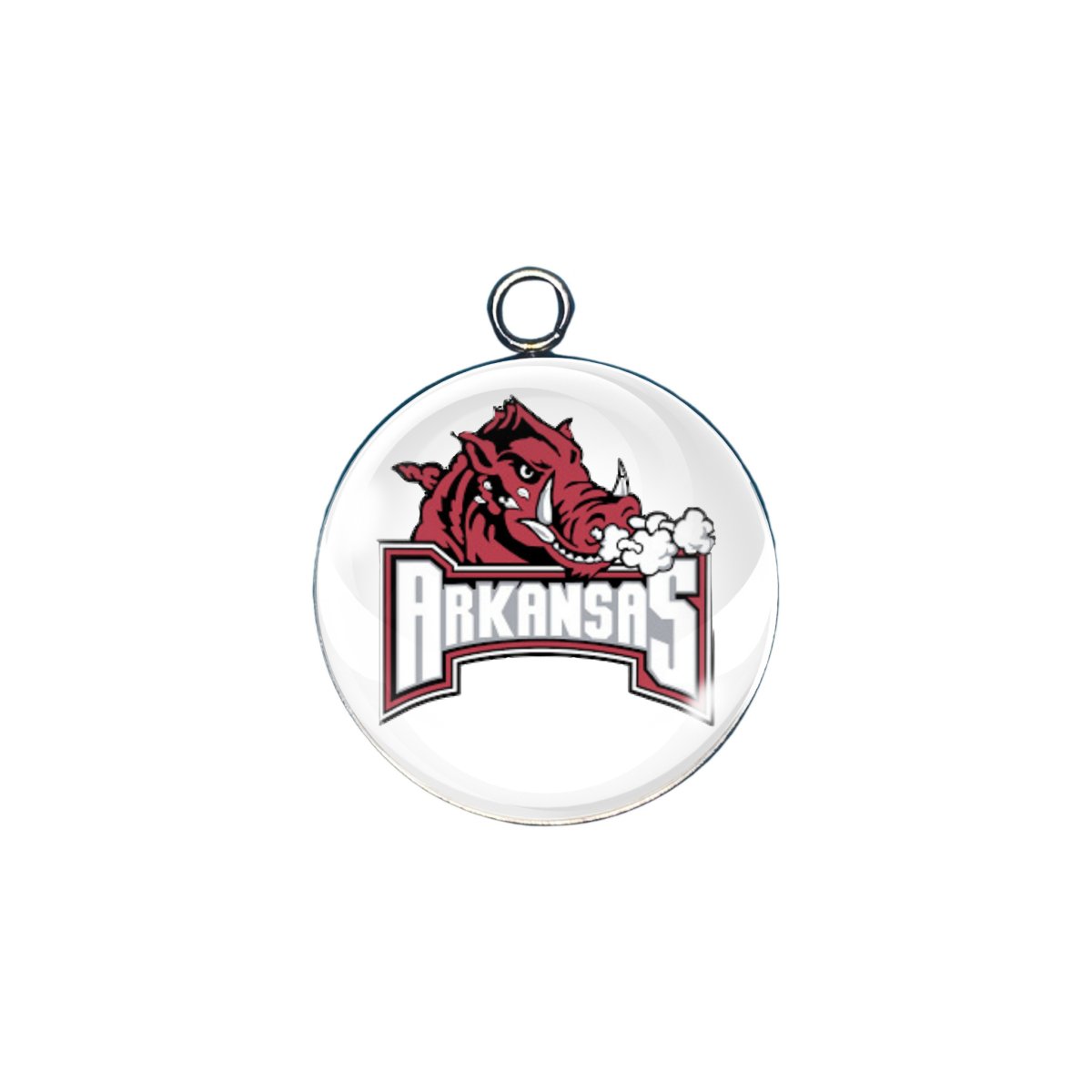 arkansas Razorbacks glass cabochon charm