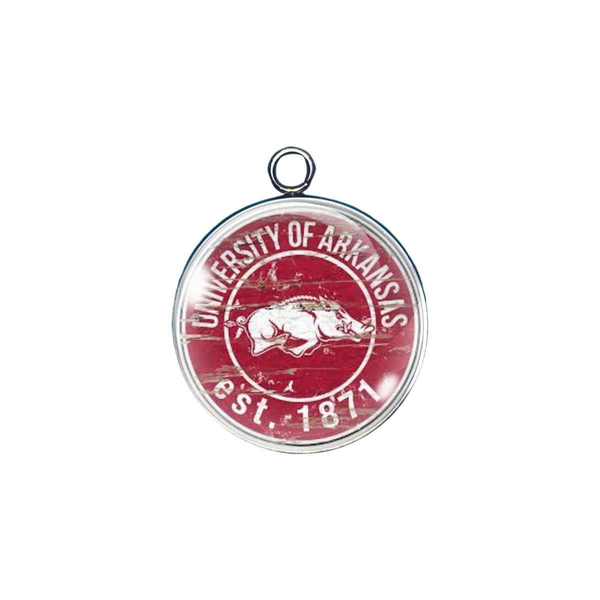 arkansas Razorbacks glass cabochon charm