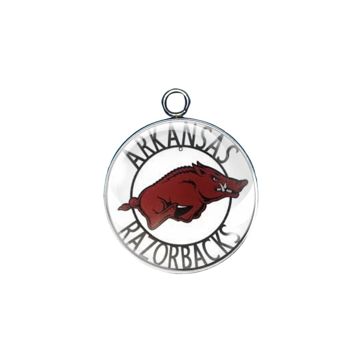 arkansas Razorbacks glass cabochon charm