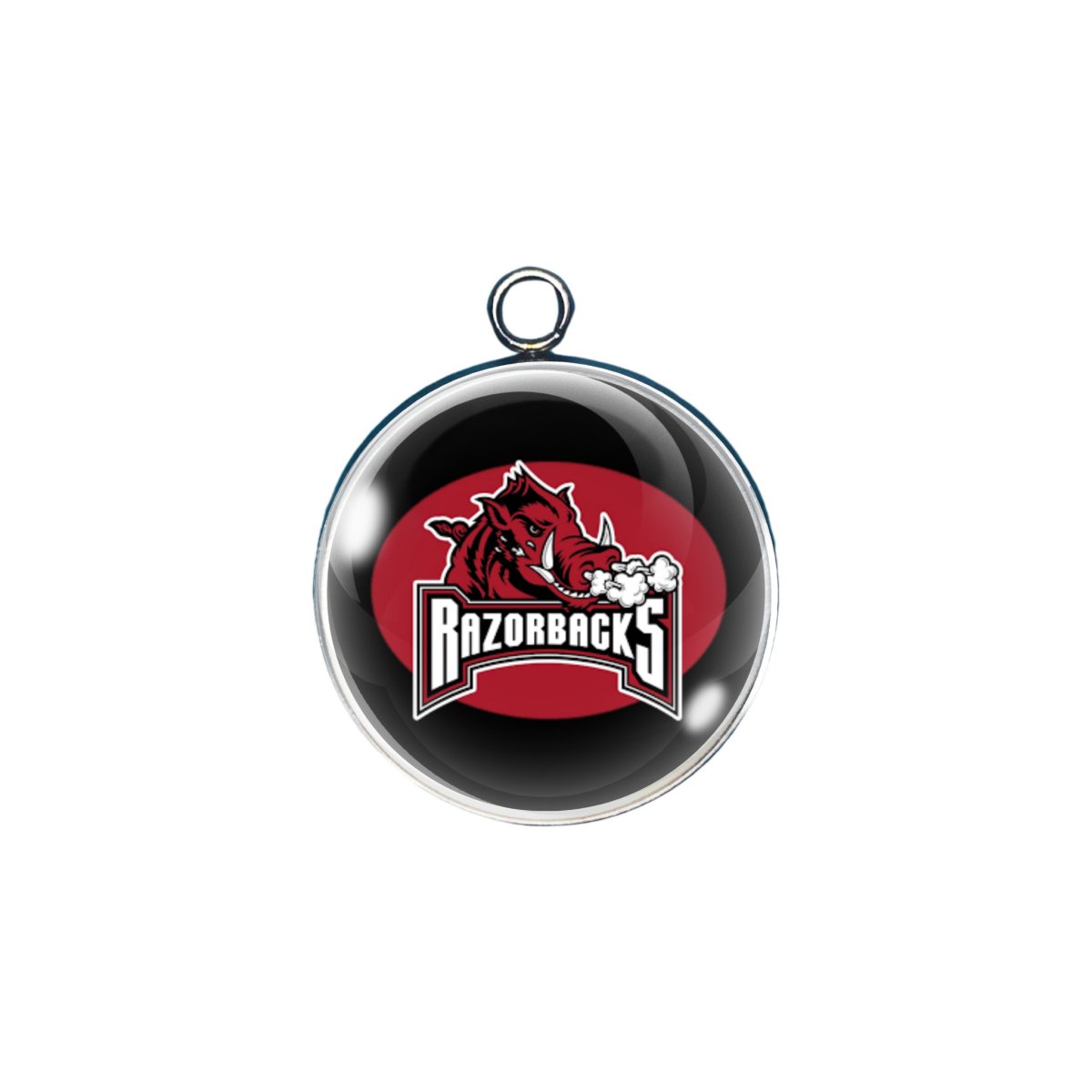 arkansas Razorbacks glass cabochon charm