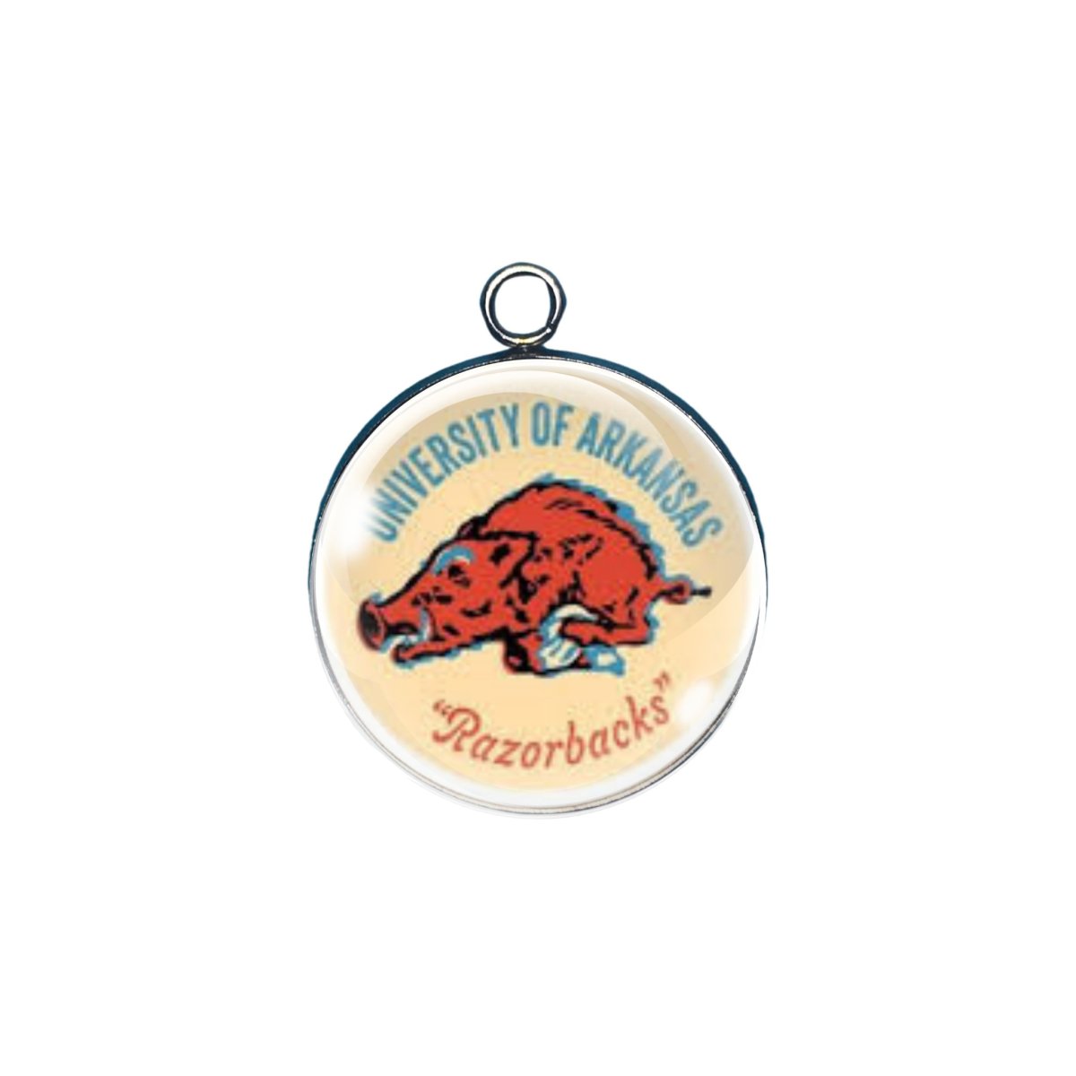 arkansas Razorbacks glass cabochon charm