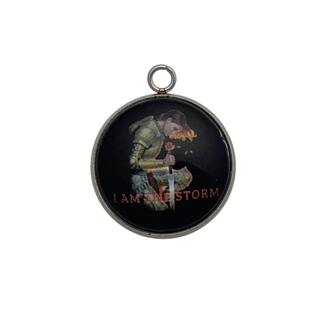 a female warrior with the words: I am the storm