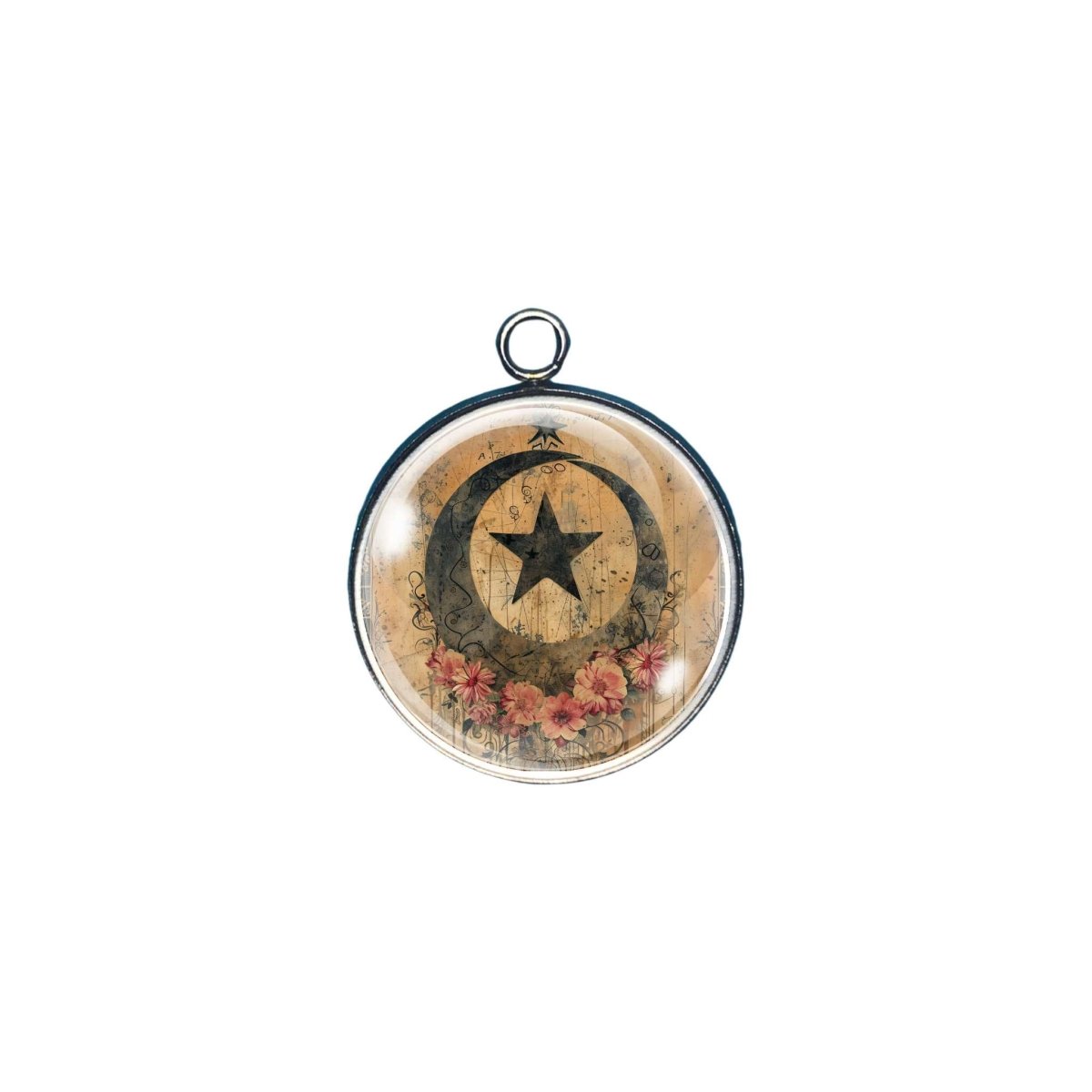 celestial goth glass cabochon charm