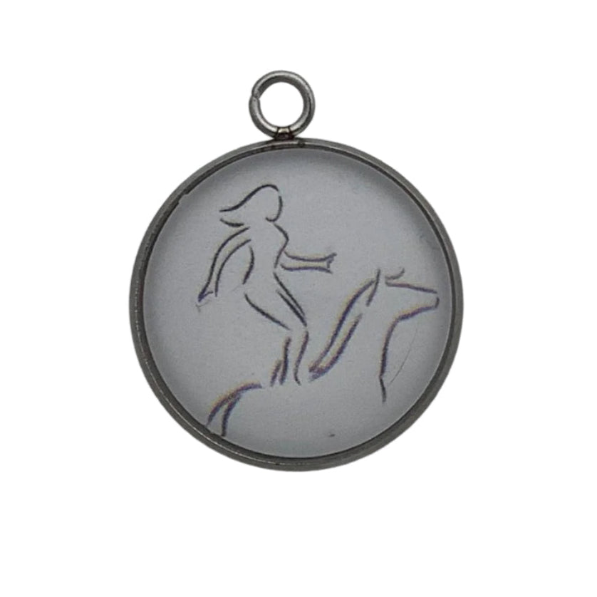 lady standing on a horse's back