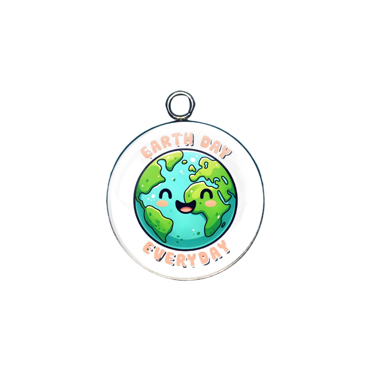 earth day glass cabochon charm