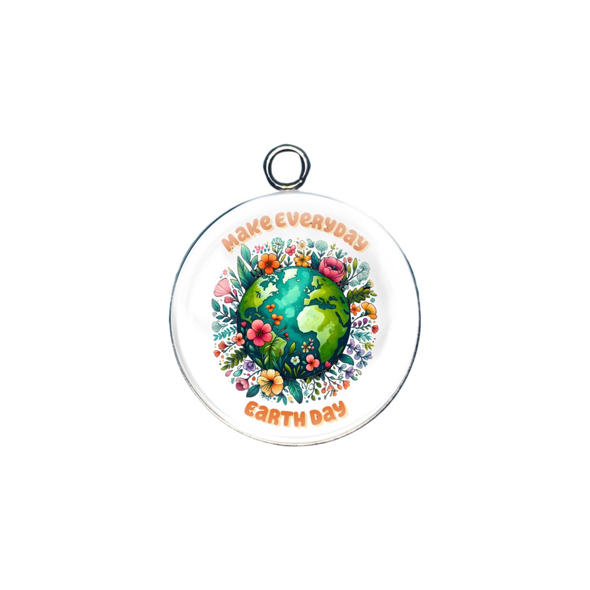 earth day glass cabochon charm