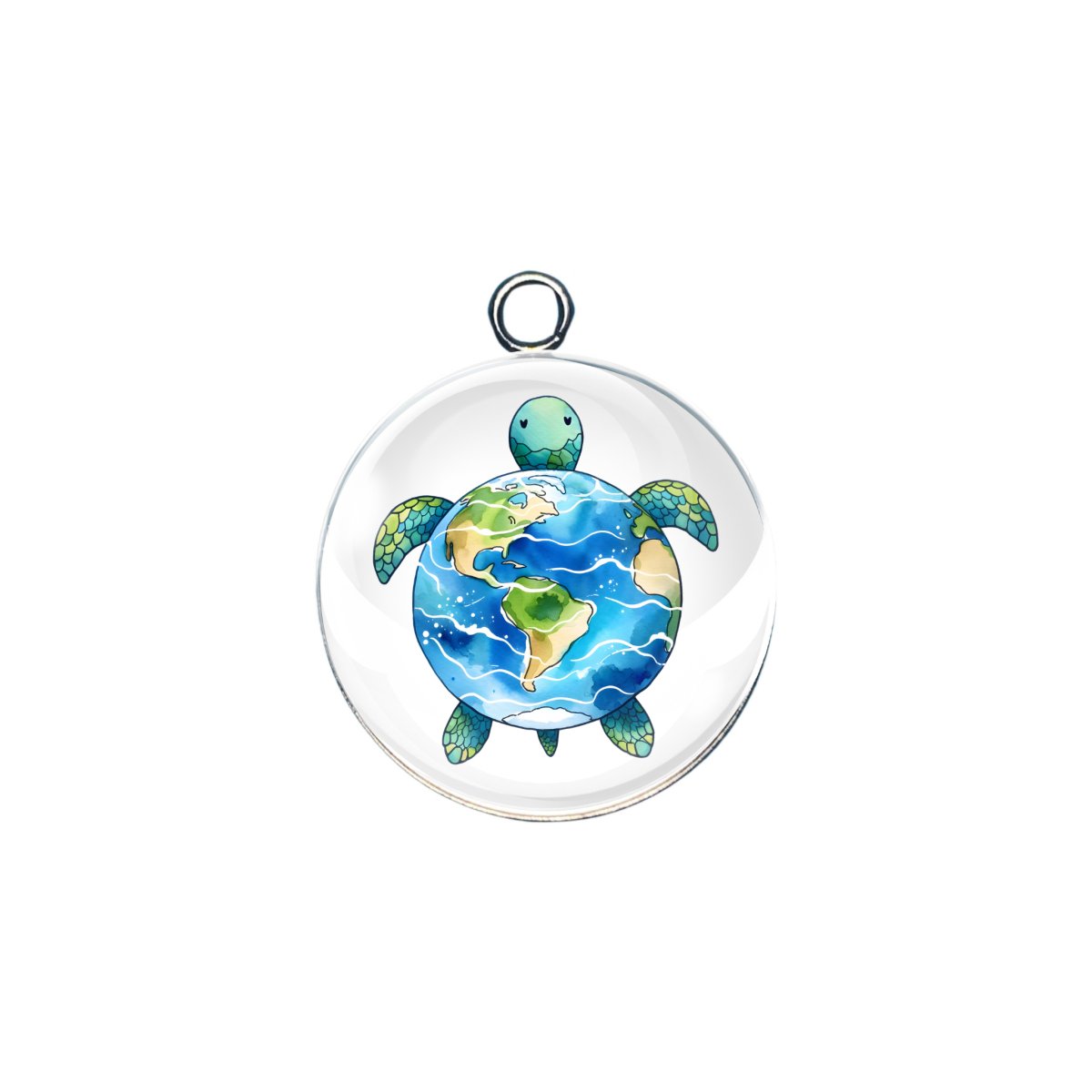 earth day glass cabochon charm