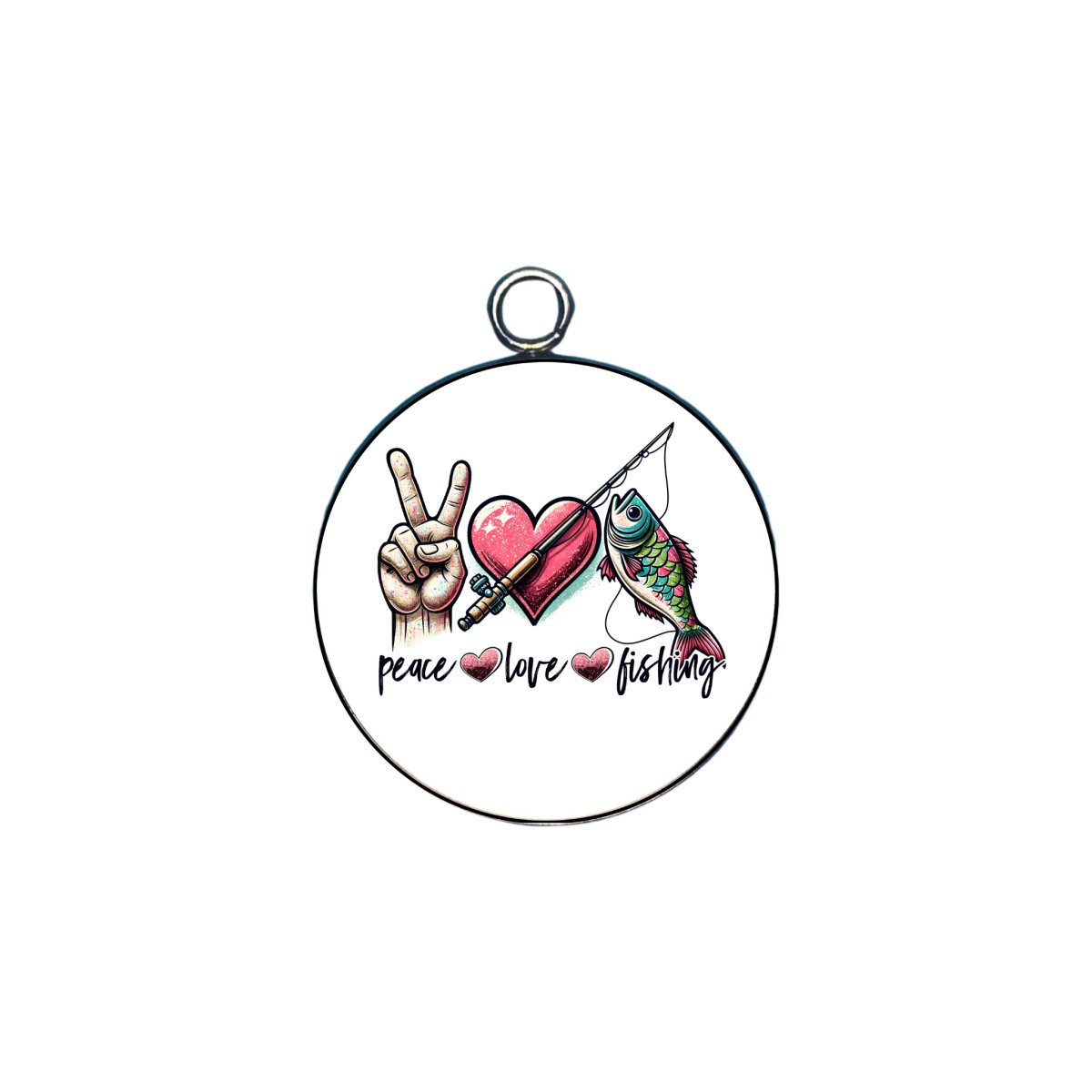 sport fishing glass cabochon charm