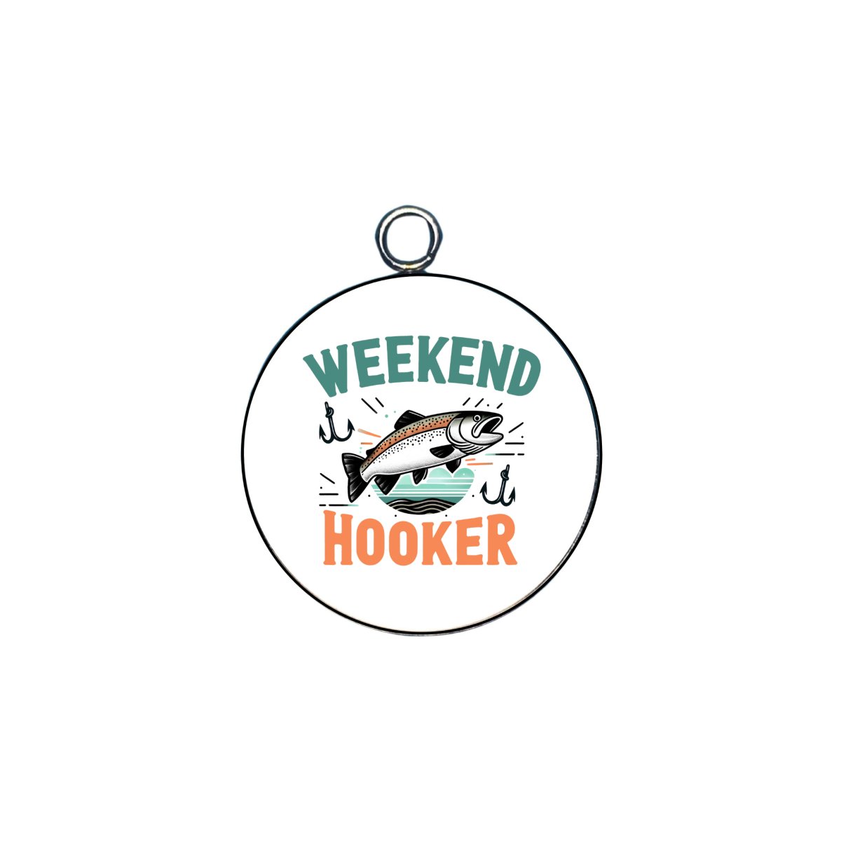 sport fishing glass cabochon charm