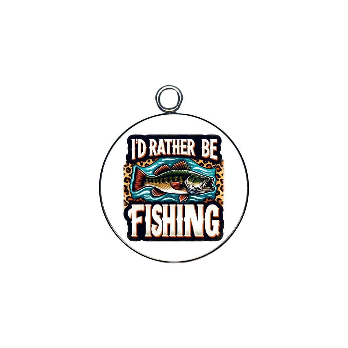 sport fishing glass cabochon charm