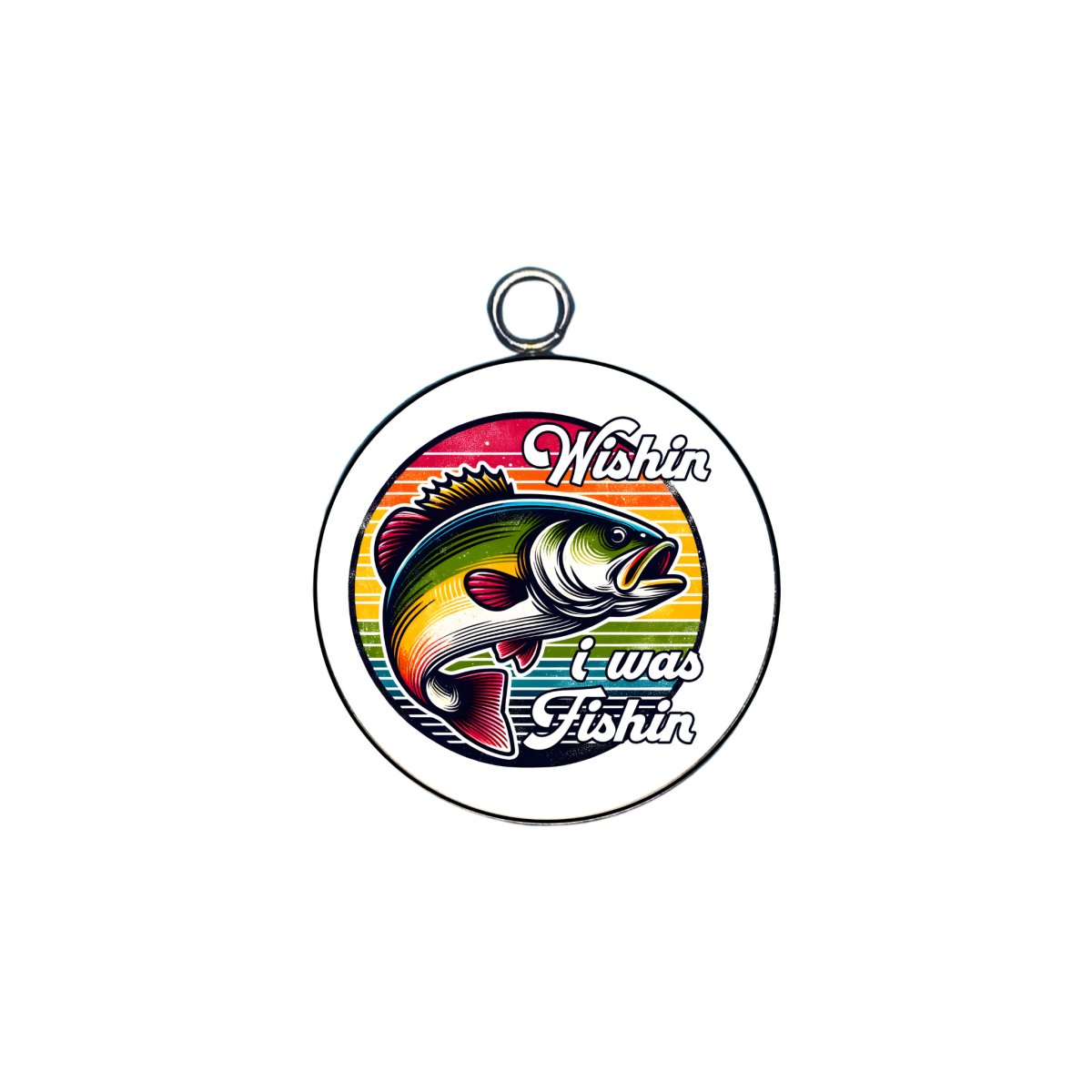 sport fishing glass cabochon charm