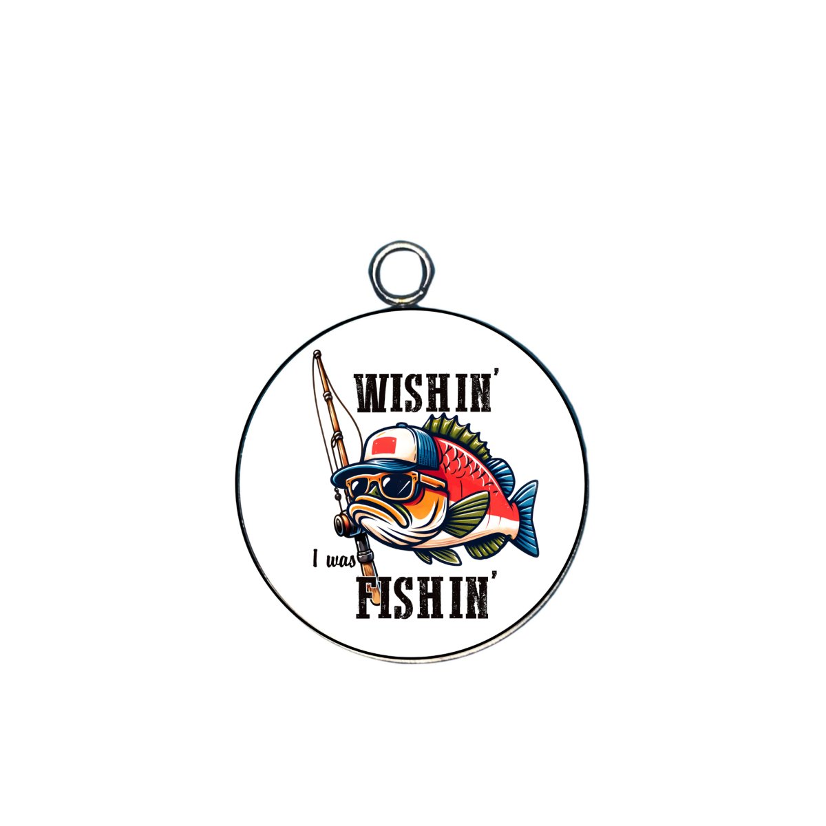 sport fishing glass cabochon charm