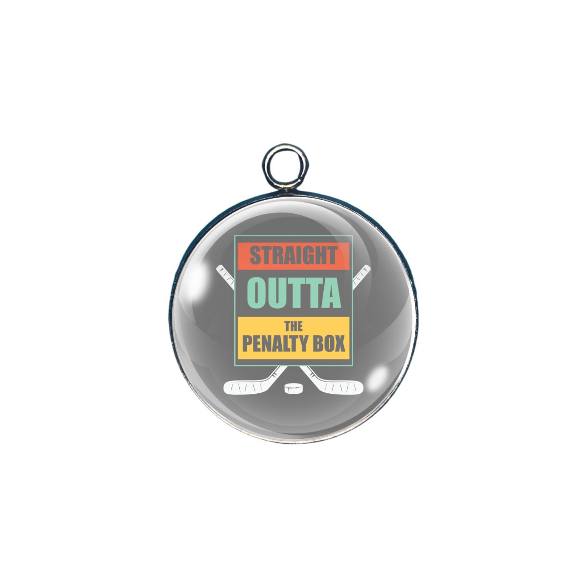 Hockey glass cabochon charm