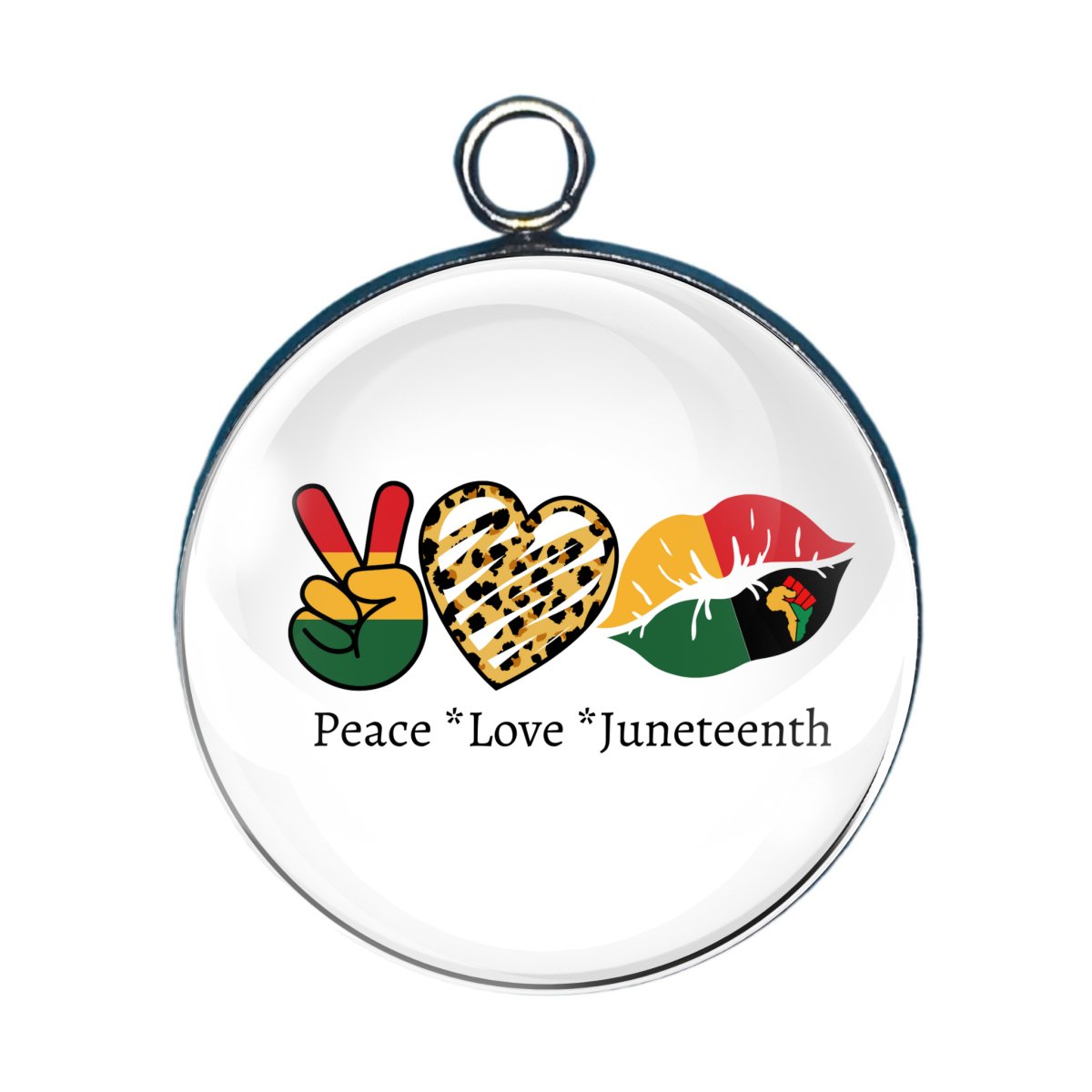 Charm for Juneteenth:  Peace love Juneteenth