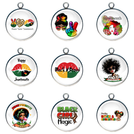 GROUP OF 9 CHARMS FOR CELEBRATING JUNETEENTH