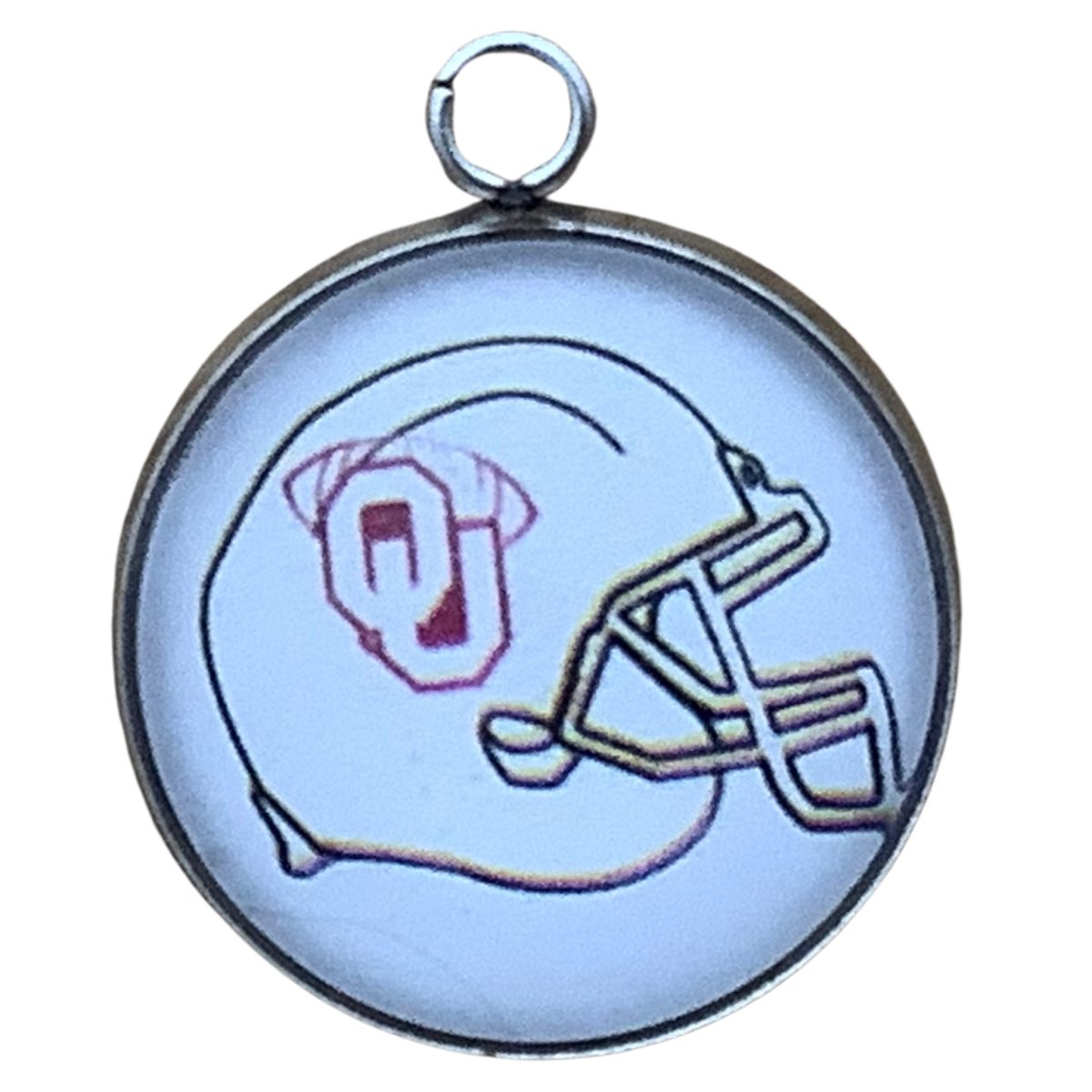 charm depicting a helmet with the OU logo