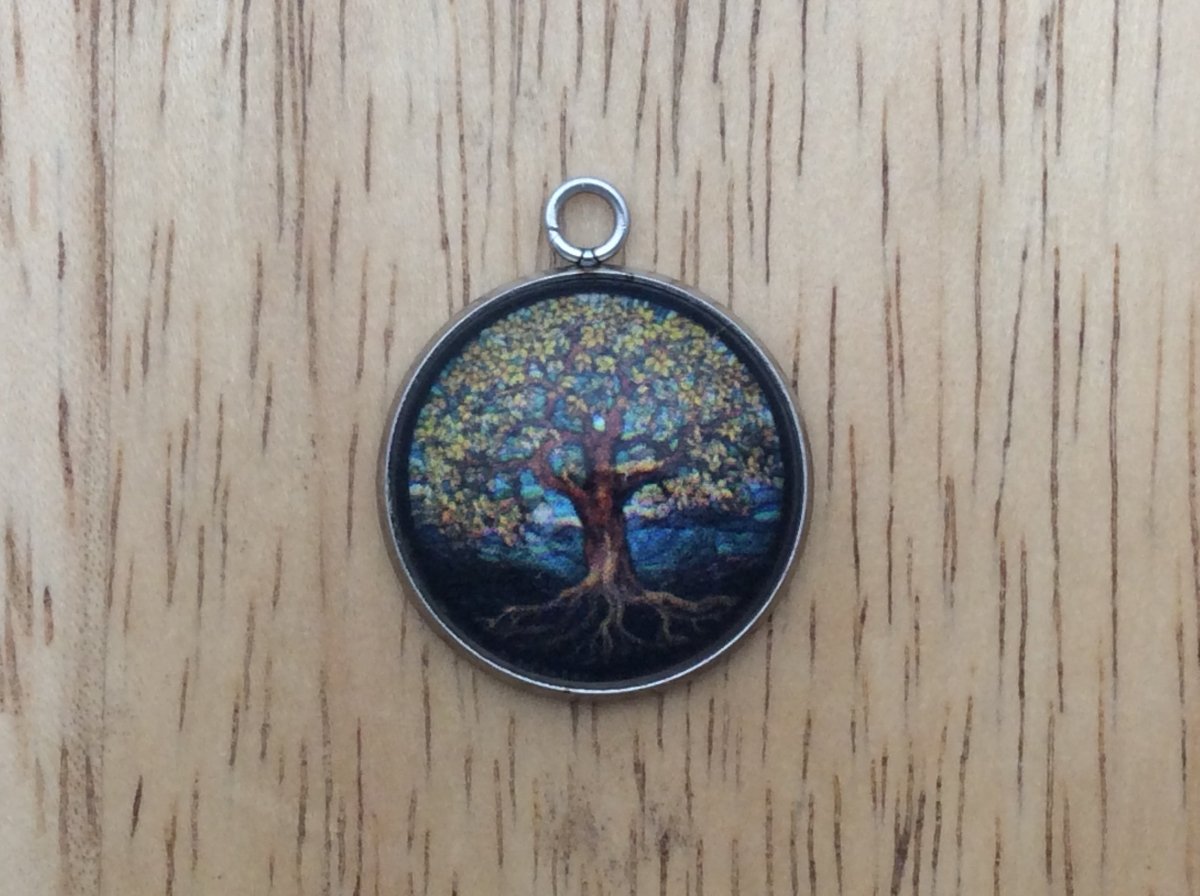 tree of life glass cabochon charm