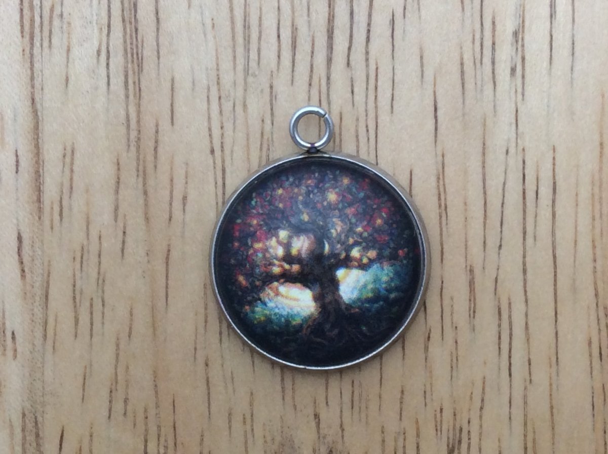 tree of life glass cabochon charm