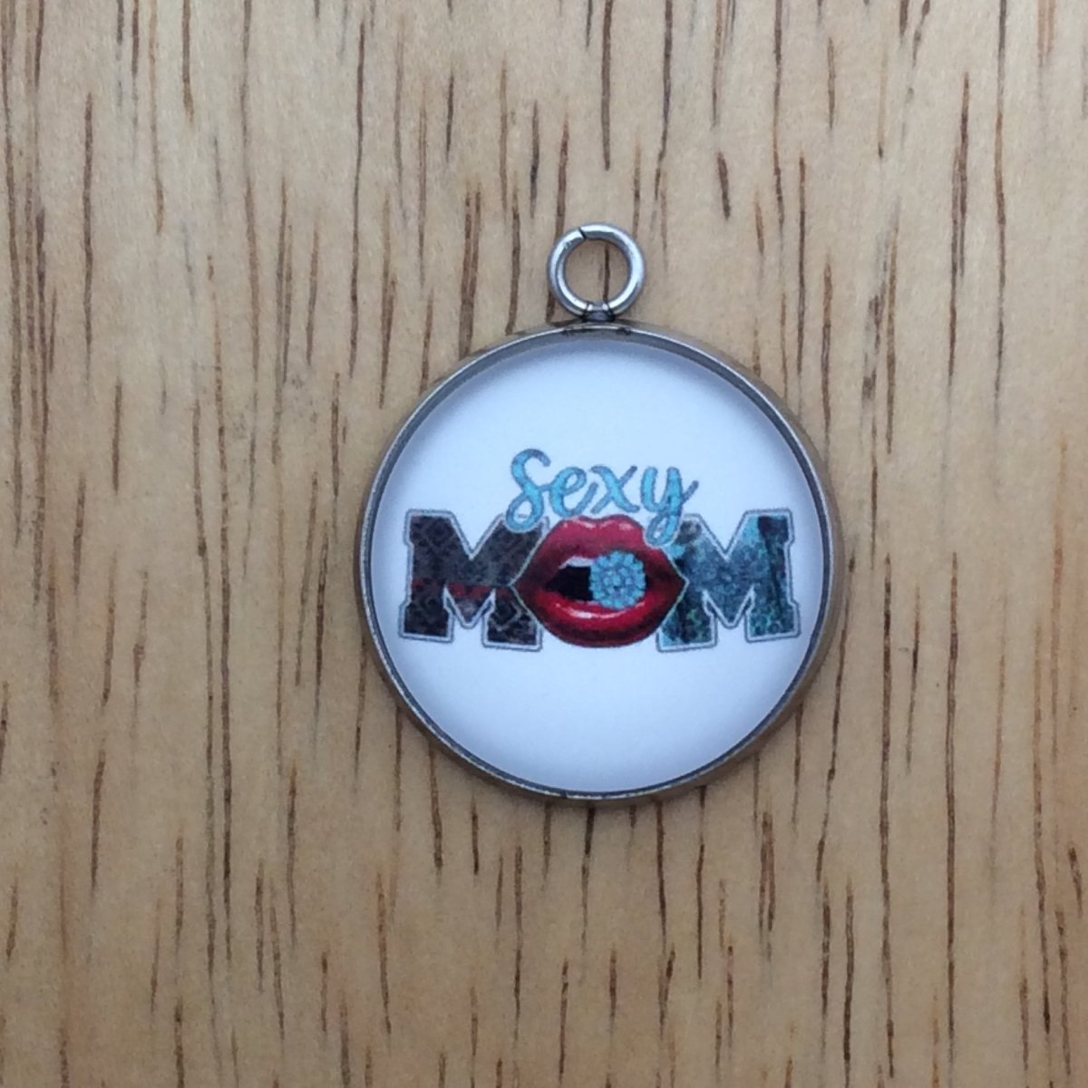 western mom glass cabochon charm