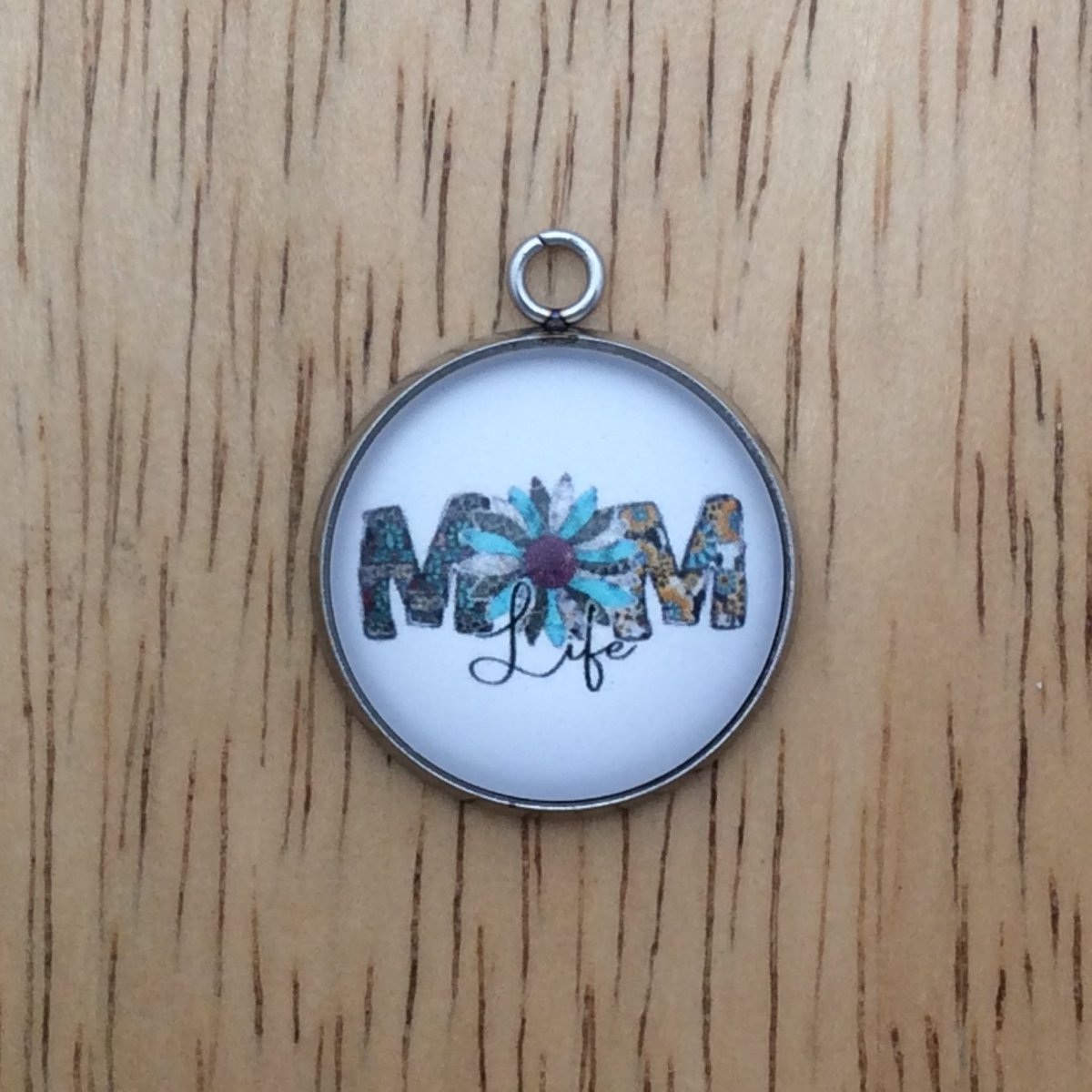 western mom glass cabochon charm