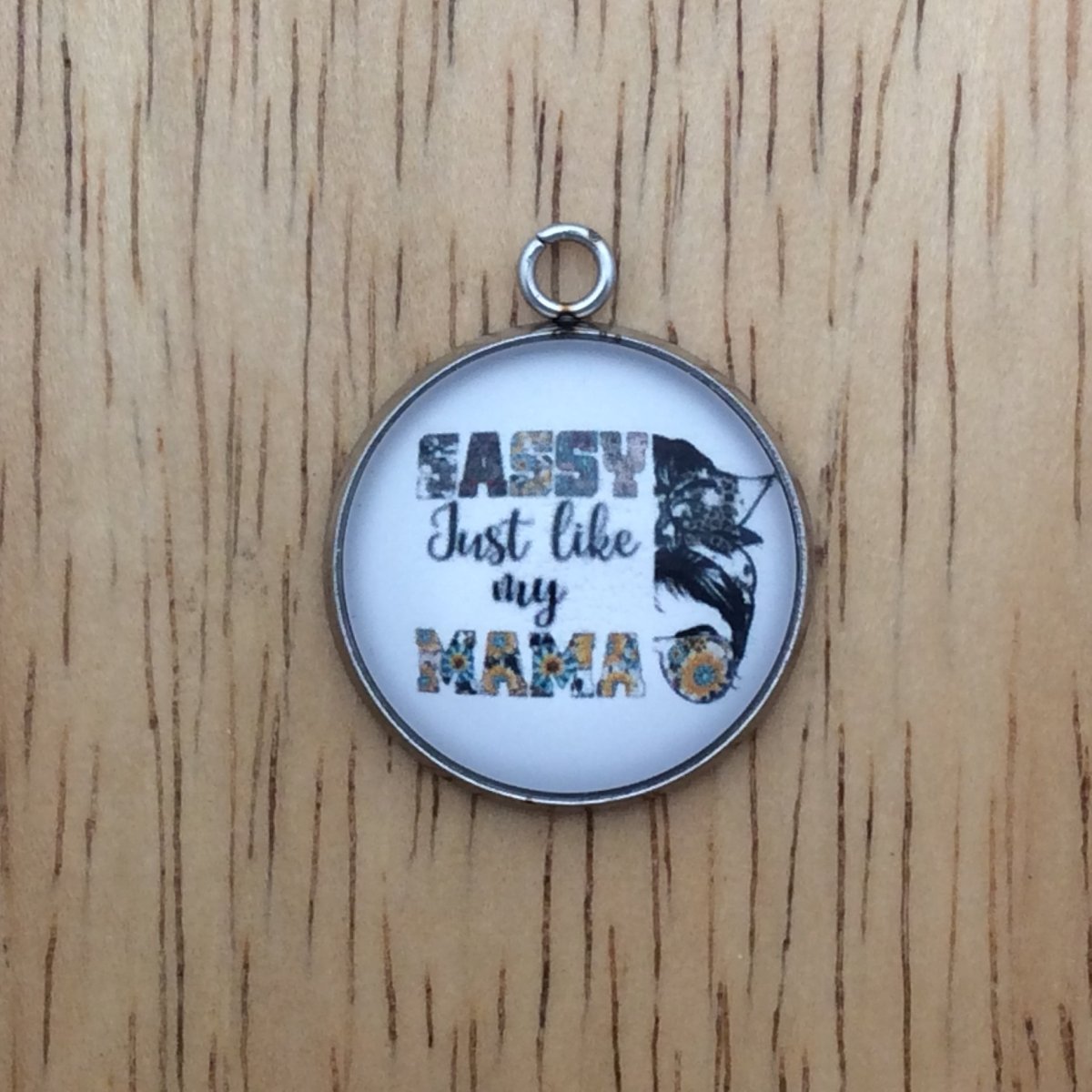 western mom glass cabochon charm